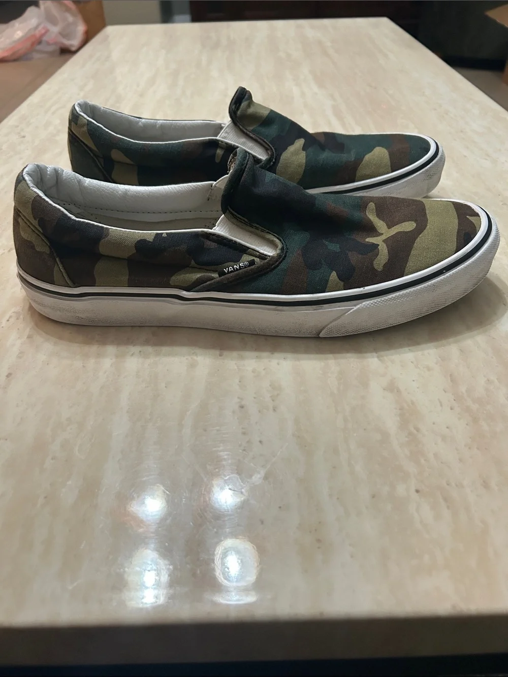 Vans Woodland Camo Slip-On Sneakers - Green & Brown